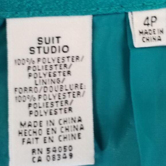 Vintage Suit Studio Size 4P Womens Pencil Skirt Green Lined Back Zippler Slit - Picture 3 of 6